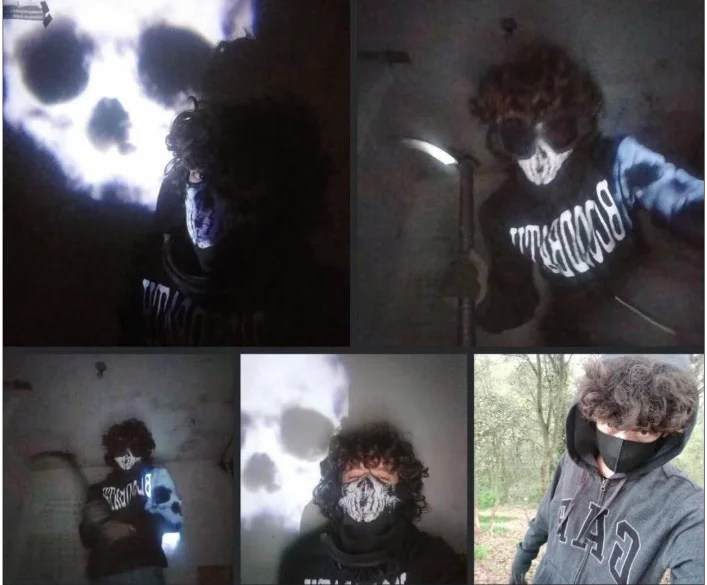 El encapuchado mostró cómo iría a cometer su ataque.